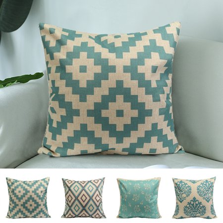 JunDanmall Pillow Case Colorful Removable Single Side Printed Stylish Square Linen Pillowslip for Daily Use  Color#6317