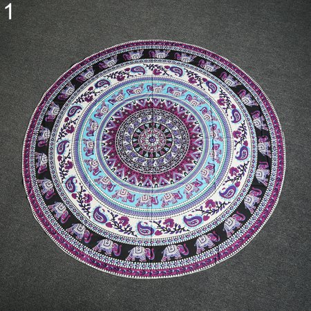 JunDanmall Boho Ethnic Large Round Tapestry Shawl Wall Hanging Beach Throw Yoga Mat Towel  Color#7287