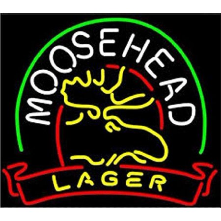 Queen Sense 17 X14  Moose Head Moosehead Lager Beer Neon Sign Man Cave Handmade Neon Light 117MLBL