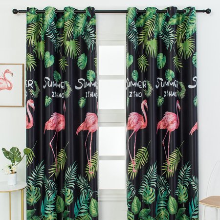 JunDanmall Living Room Bedroom Patio Light Blocking Flamingo Curtain Drape Window Decor  Color#9335