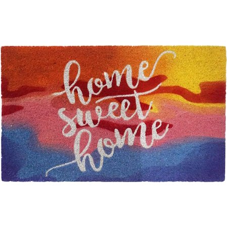 Natural Coir Doormat 16  X 24   Indoor Outdoor  Easy Clean Low-Profile Waterproof Mats for Entry  Garage  Patio  Heavy Traffic Entrances (Home Sweet H