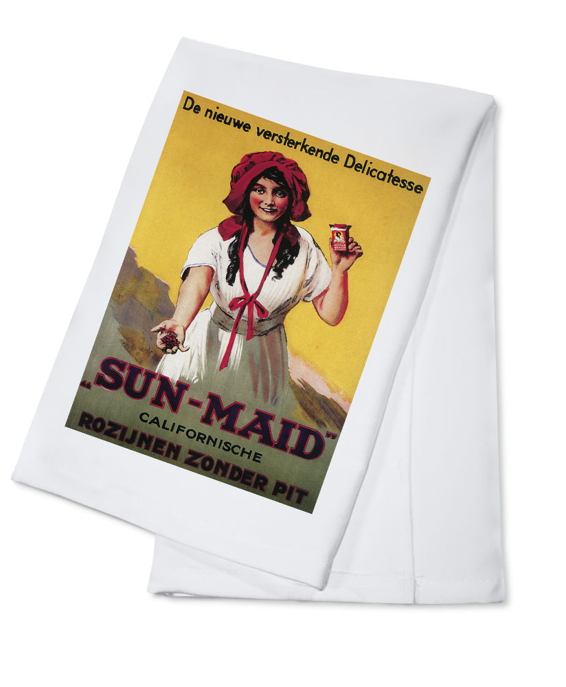 Dutch - Sun-Maid California Raisin - Vintage Advertisement (100% Cotton Kitchen Towel)