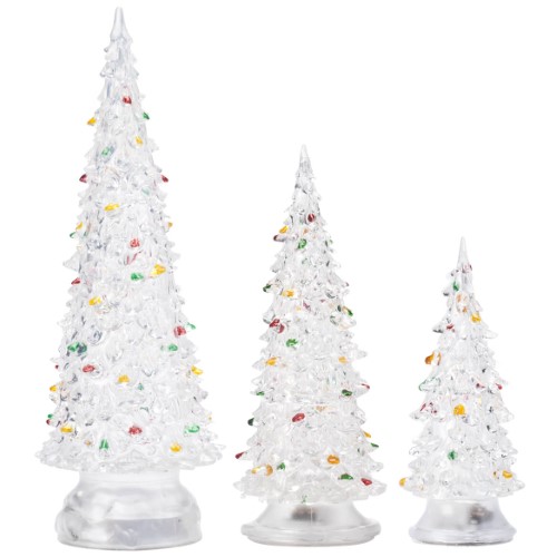 Color Changing Acrylic Trees, Set of 3