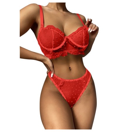 Roliyen New Sexy Fashion Lace Lingerie Underwear Sleepwear Steel Ring Pajamas Garter