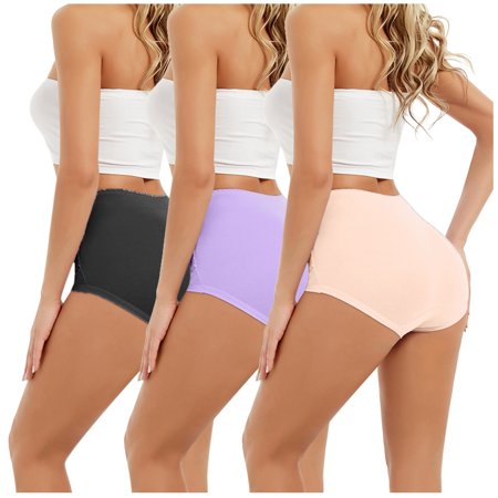 Roliyen Women High Waist Tummy Control Panties Underwear Shapewear Brief Panties