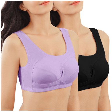 Roliyen Sports Bras for Women 2 Pack Underwear Vest Hollow Gathered Yoga Fitness Bra