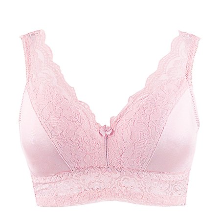 Roliyen Ladies Lace Trim Vest Style Gathering Without Steel Ring Bra