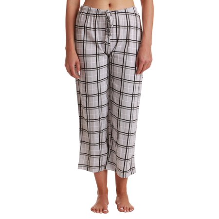 Just Love Womens Pajama Plaid Capri Pants Sleepwear 6331-10281-PUR-XL (Grey Plaid  2X)