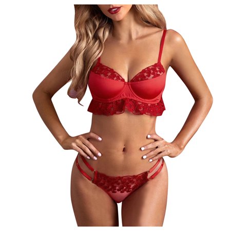 Roliyen New Sexy Fashion Lace Lingerie Underwear Sleepwear Steel Ring Pajamas Garter