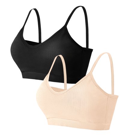 Roliyen 2PC Women S Sexy Beauty Back Strap Unrimming Sport Breast Underwear Bra