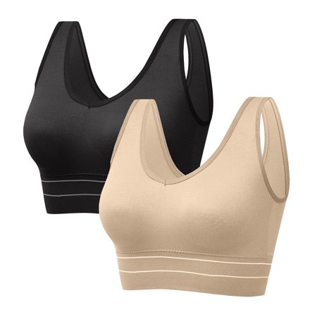 Roliyen Women S Plus Size Shock Proof Exercise Breasted Yoga Fitness Underwear Bra 2PC