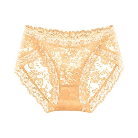 Roliyen Women S Underwear Panties Seamless Flower Print High-waist Lace Intimates