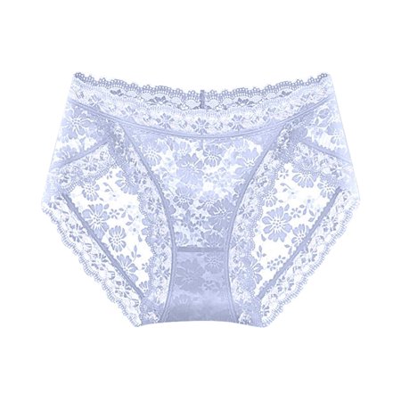 Roliyen Women S Underwear Panties Seamless Flower Print High-waist Lace Intimates
