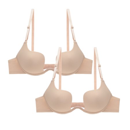 Roliyen 2PC Women Sexy U-shaped Back Baring Beauty Back Small Brassieres Underwear Bra