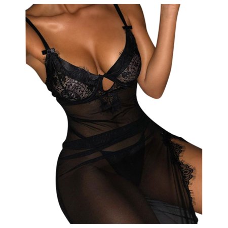 Roliyen Women Ladies Sexy Valentine Lingerie Lace Babydoll Underwear Nightwear Sleepwear