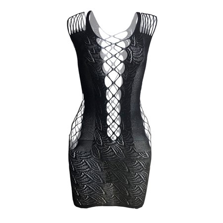 Roliyen Women Sexy Fashion Net Buttock Bodysuit Nightwear Lingerie Underwear Bra