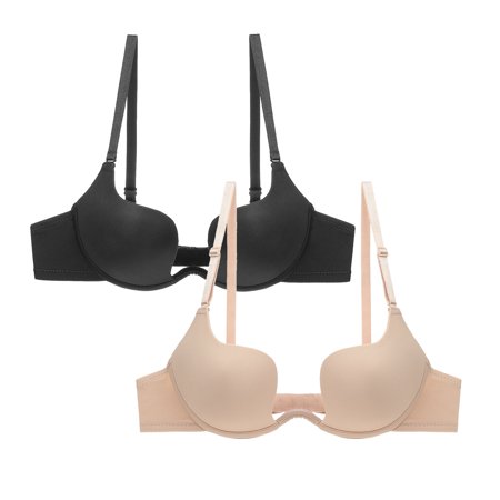 Roliyen 2PC Women Sexy U-shaped Back Baring Beauty Back Small Brassieres Underwear Bra