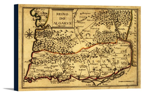 Portugal - (1744) - Panoramic Map (36x24 Gallery Wrapped Stretched Canvas)