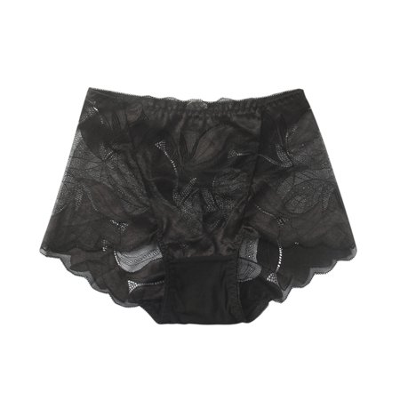 Roliyen Cotton Panties for Women Middle Waist Underwear Lace Ventilaty Briefs