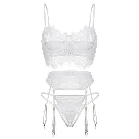 Roliyen Women Sexy Love Lace Lingerie Underwear Sleepwear G-string Pajamas Garter