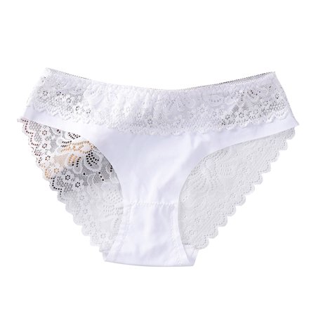 Roliyen Cotton Panties for Women Middle Waist Underwear Underpants Lace Briefs