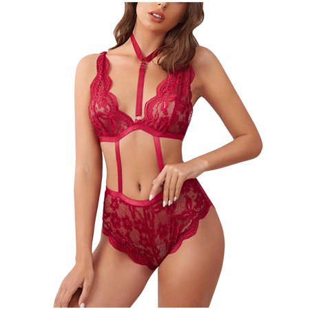 Roliyen New Sexy Fashion Lace Lingerie Underwear Sleepwear Pajamas Garter