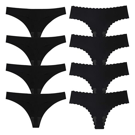 Roliyen 8PCS Ladies Briefs One-piece Panties Feminine Seamless Breathable Print Thong
