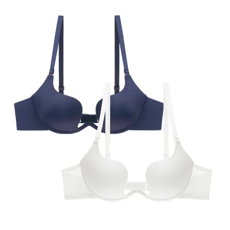 Roliyen 2PC Women Sexy U-shaped Back Baring Beauty Back Small Brassieres Underwear Bra