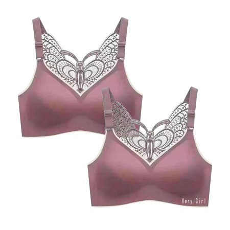 Roliyen 2PC Women S Plus Size Exercise Breasted Yoga Fitness Underwear Bra