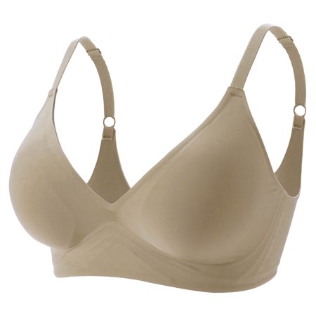 Roliyen Women Latex Adjustable Light Traceless Breast Reclamation Sports Underwear Bra