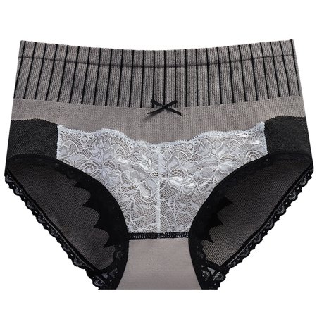 Roliyen Women High Waisted Cotton Underwear Tummy Control Briefs Ladies Soft Pantie