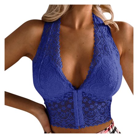 Roliyen Women Plus Size Vest Crop Wireless Bra Lingerie Sexy V-Neck Underwear Camisole