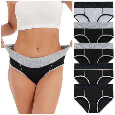 Roliyen Women Solid Color Patchwork Briefs Panties Underwear Knickers Bikini Underpants