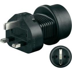 Wentronic Goobay Netzadapter, Schwarz - Schutzkontaktbuchse (Typ F, CEE 7/4) > British 3-Pin-Stecker (Typ G, BS 1363) (95307)