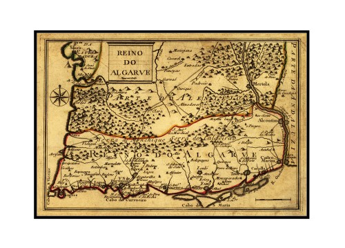Portugal - (1744) - Panoramic Map (24x16 Framed Gallery Wrapped Stretched Canvas)