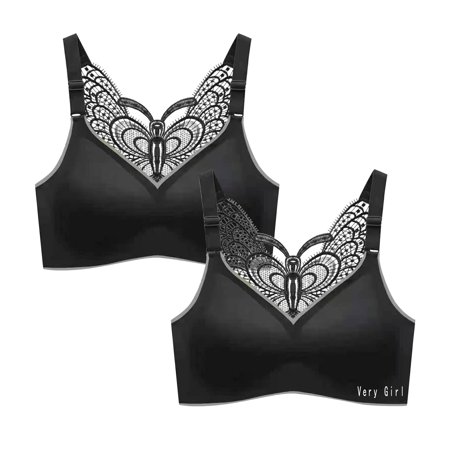 Roliyen 2PC Women S Plus Size Exercise Breasted Yoga Fitness Underwear Bra