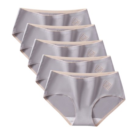 Roliyen Women S Sexy Thin Briefs in Solid Color with Non-Trace Mid-Waist Underwear 5PC