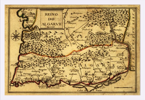 Portugal - (1744) - Panoramic Map (36x24 Giclee Art Print, Gallery Framed, White Wood)