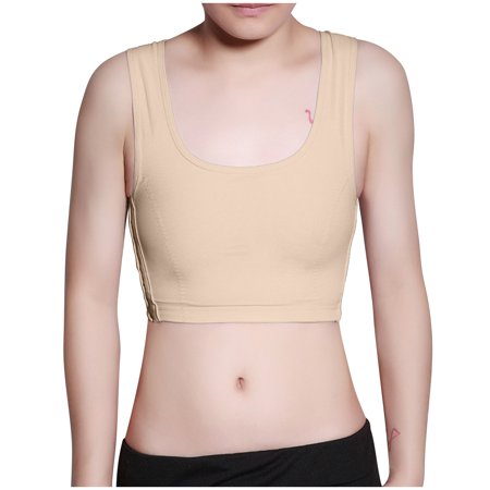 Roliyen Breathable Chest Binder Short Corset Vest Elastic Sport Bra Sleeveless Tops Tank