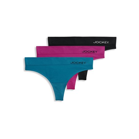 Jockey® Essentials Women S Seamfree® Eco Thong Underwear  No Line Panties  3 Pack  Sizes Small-3XL  5330
