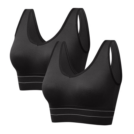 Roliyen Women S Plus Size Shock Proof Exercise Breasted Yoga Fitness Underwear Bra 2PC