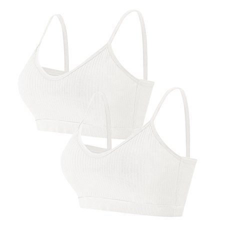 Roliyen 2PC Women S Sexy Beauty Back Strap Unrimming Sport Breast Underwear Bra
