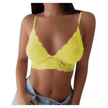 Roliyen Women Plus Size Vest Crop Wireless Bra Lingerie Sexy V-Neck Underwear Camisole
