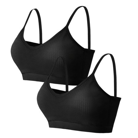 Roliyen 2PC Women S Sexy Beauty Back Strap Unrimming Sport Breast Underwear Bra