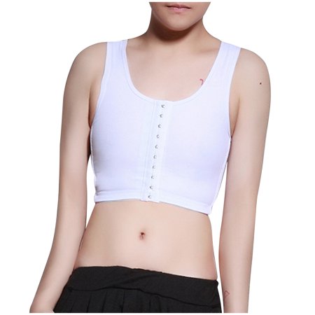 Roliyen Breathable Chest Binder Short Corset Vest Elastic Sport Bra Sleeveless Tops Tank