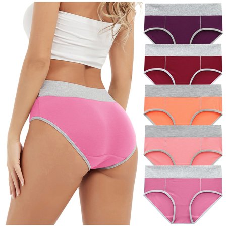 Roliyen Women Solid Color Patchwork Briefs Panties Underwear Knickers Bikini Underpants