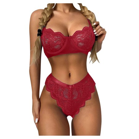 Roliyen New Sexy Fashion Lace Lingerie Underwear Sleepwear Steel Ring Pajamas Garter