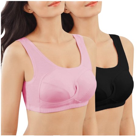 Roliyen Sports Bras for Women 2 Pack Underwear Vest Hollow Gathered Yoga Fitness Bra
