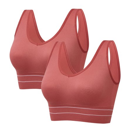 Roliyen Women S Plus Size Shock Proof Exercise Breasted Yoga Fitness Underwear Bra 2PC
