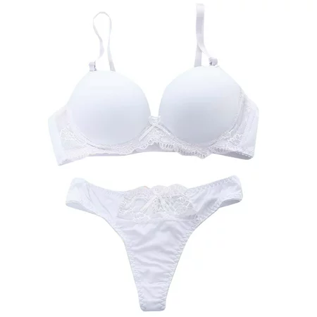 Roliyen Women S Push up Sexy Padded Bras Set Ladies Underwear Lingerie Lace Bra Knicker